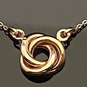 14k Gold 8 mm High Polish Love Knot Necklace Rose